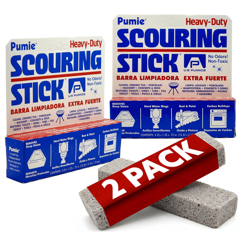 PUMIE Scouring Stick, Heavy Duty Extra Strong Pumice Cleaning Bar, Perfect Pumice Stone for Cleaning Tough Toilet Rings, Bathroom & Kitchen Stains