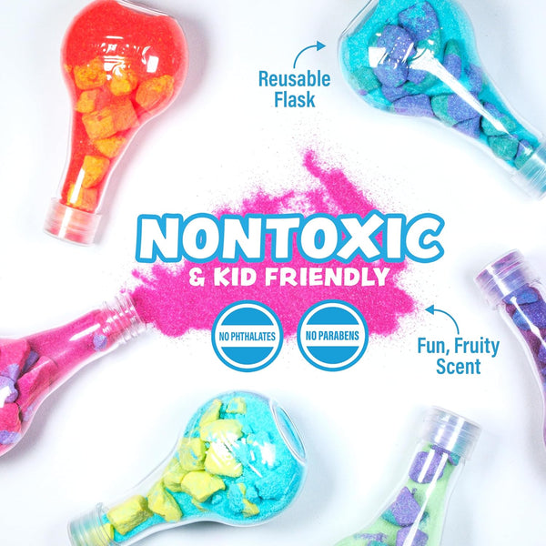 Tub Works® Kids Bath Bomb Potion™ Bath Toy, Variety 6 Pack | Nontoxic | Fizzes, Foams & Bubbles with an Eruption of Color | Interactive Bath Bombs