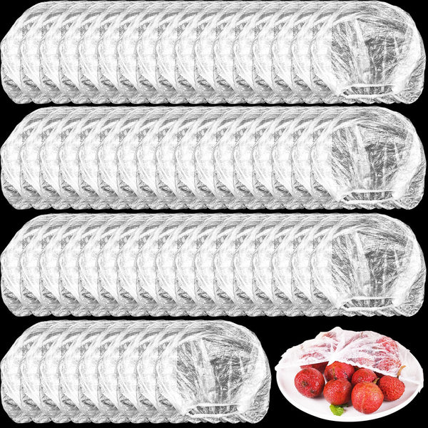 400 Pcs Fresh Keeping Bags,Plastic Food Storage Covers,Elastic Sealing Bowl Lids,Adjustable Wrap Bowl Covers for Family Kitchen Outdoor Picnic