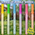 Sunny Days Entertainment Maxx Bubbles 4Oz Bubble Wands â 6 Pack Bubble Wand Toy | Summer Fun, Outdoor Birthday Party Favors for Kids, 101799 Blue