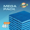 SCRUBIT 48 Pack Kitchen Sponges - Dish Sponge for Washing Dishes, Kitchen & Bathroom â Blue Dishwashing Sponges along with a Thought Scrubber â