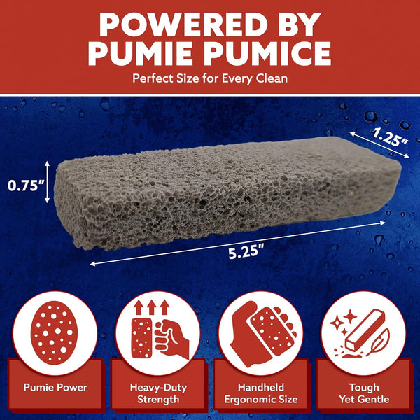 PUMIE Scouring Stick, Heavy Duty Extra Strong Pumice Cleaning Bar, Perfect Pumice Stone for Cleaning Tough Toilet Rings, Bathroom & Kitchen Stains