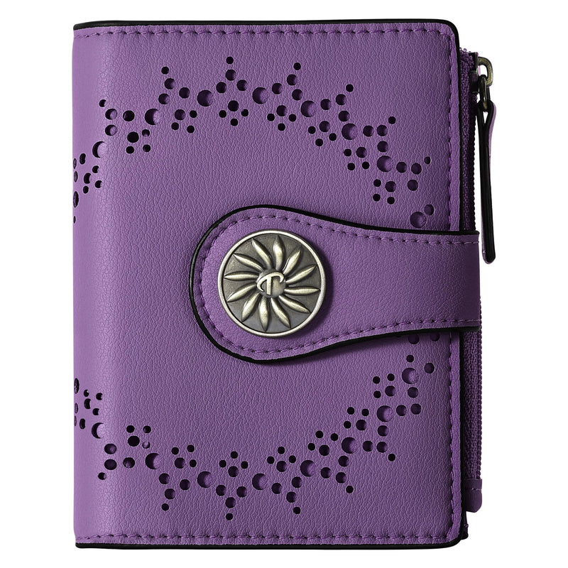 Small Wallet for Women Bifold RFID Blocking Card Holder Leather Wallets with Zipper Coin Pocket