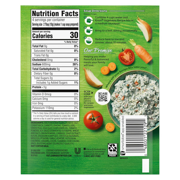 Knorr Soup Mix and Recipe Mix for Soups, Sauces and Simple Meals Vegetable No Artificial Flavors 1.4 Oz, Pack of 12