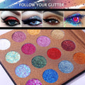 UCANBE Pro Glitter Eyeshadow Palette - Professional 16 Colors - Chunky & Fine Pressed Glitter Eye Shadow Powder Makeup Pallet Highly Pigmented