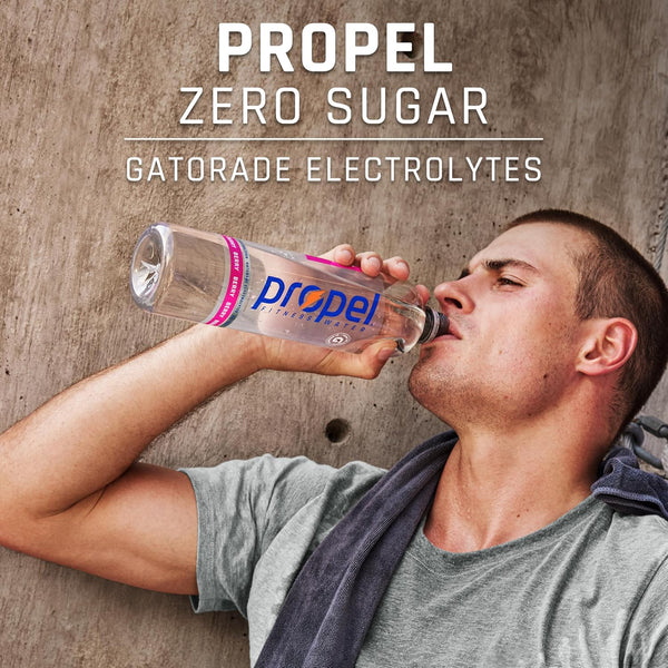 Propel, Lemon, Zero Calorie Sports Drinking Water with Electrolytes and Vitamins C&E, 16.9 Ounce Bottles (Pack of 12), 16.9 Fl Oz (Pack of 12)