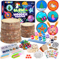 Arts and Crafts for Kids Ages 8-12, Glow in the Dark Wooden Painting Kits, Art & Craft Set Birthday Gift for Boys Girls Ages 6 7 8 9 10 11 12