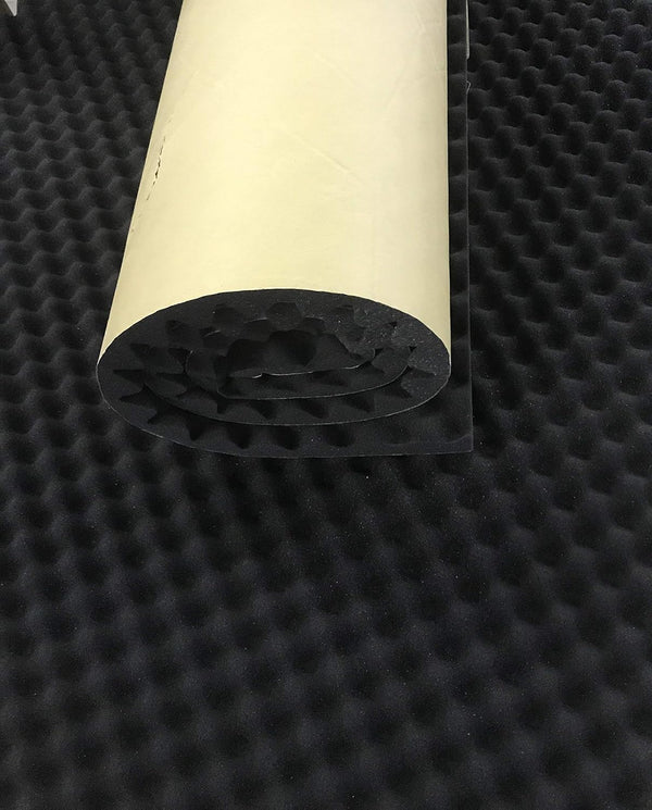 Bookishbunny Self Adhesive High Density Acoustic Foam Egg Crate Panel Studio Foam Wall Panel 39" X 78" (1.5" Black)