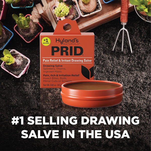 Hyland'S PRID Drawing Salve, Topical Skin Irritation Relief, for Splinters, Thorns, Ingrown Hairs, Itch Relief for Bug Bites, Boils, Minor Cuts