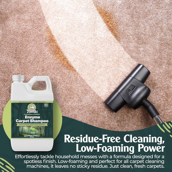 Sprinkle & Sweep Enzyme Carpet Shampoo (32Oz) - Carpet Cleaner Solution to Eliminate Tough Stains & Neutralize Odors at the Source - Car,
