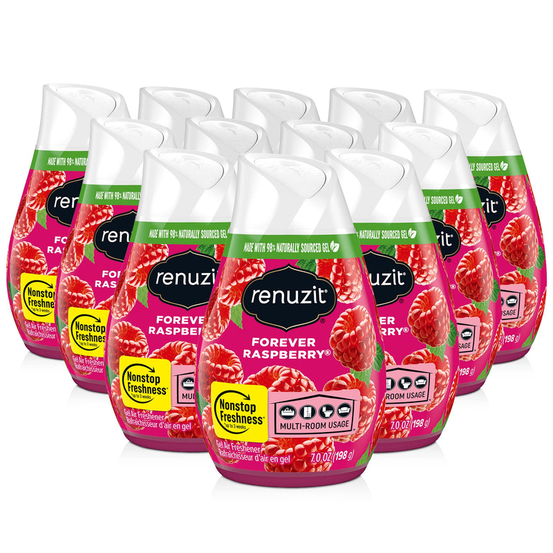 Renuzit Gel Air Freshener, Forever Raspberry, 12 Count