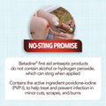 Betadine Antiseptic First Aid Solution, Povidone-Iodine 10%, Infection Protection, Kills Germs in Minor Cuts Scrapes and Burns, No Sting Promise,