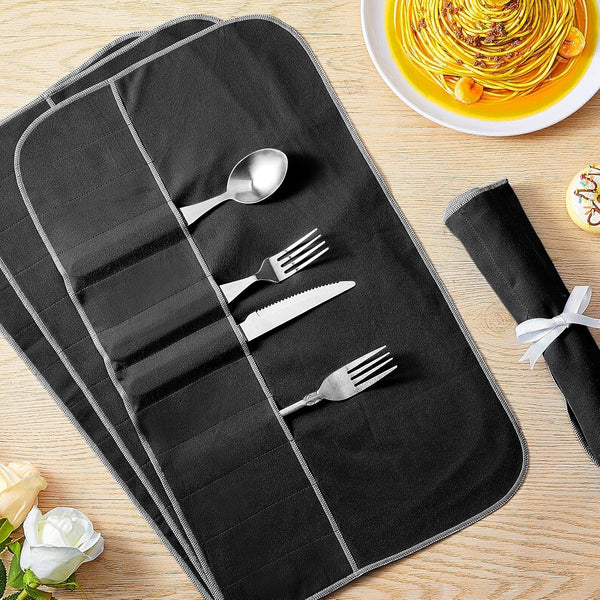 6 Pcs anti Tarnish Silver Storage Bags Silver Storage Cloth Felt Flatware Organizer anti Tarnish Protector Bags Place Setting Roll with White
