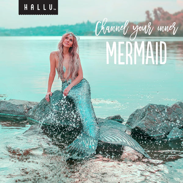 Hallu Mermaid Shower Bomb, Sea Salt Citrus Scent Shower Steamer, 80 G Each, 8 Packs of 2 (16 Total)