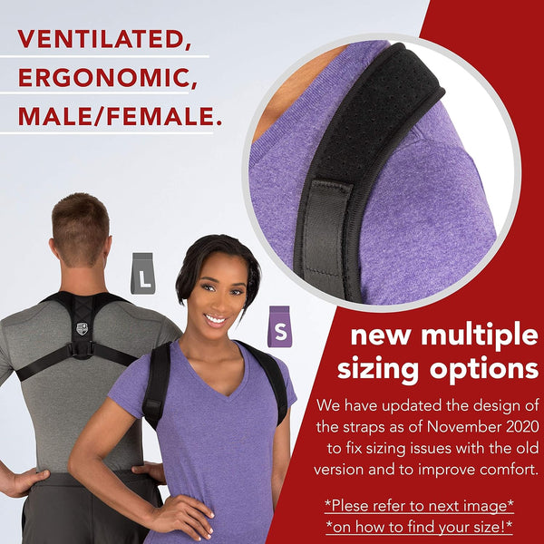 Swiss Safe Posture Corrector for Men/Women - Stylish & Discreet Ergonomic Back Straightener Brace for Proper Posture & Spinal Pain Relief -