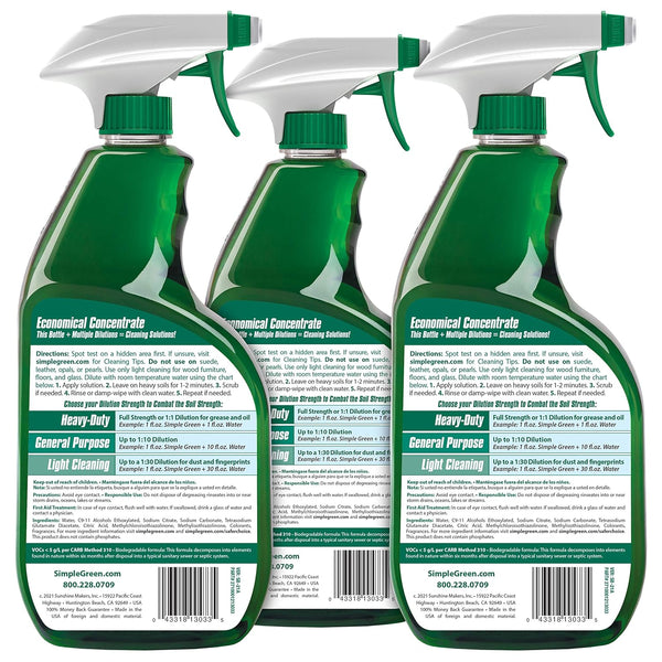 Simple Green AllPurpose Cleaner, 32 Fl Oz (Pack of 3), Original Original 32 Fl Oz (Pack of 3)