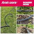 Soaker Hose 25 FT for Garden Beds,Heavy Duty Solid Brass Connector 1/2â Ruber Drip Irrigation for Flower Bed&Yard,Landscaping