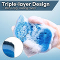 Multipurpose Dual Sided Triple Layer Dish Sponges Kitchen | Boil Safe Scratch Free Odor Resistant Extra Durable | Flexible and Durable Design for