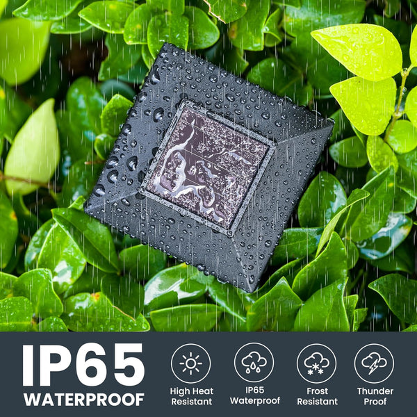 GIGALUMI Solar Lights for Outside,8 Pack Flickering Flame LED Solar Outdoor Lights, Waterproof Solar Garden Lights Maintain 10 Hours of Lighting