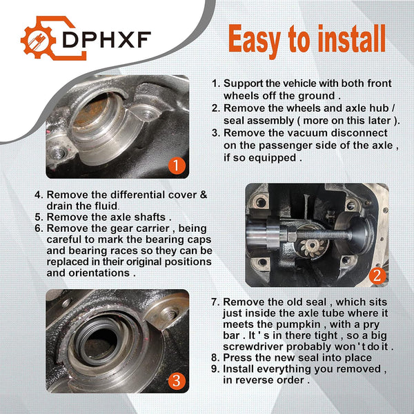 Inner Axle Side Seal Installation Tool Compatible with Dana 30/44/60 Axles Front Differentials.