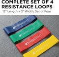 THERABAND Resistance Band Loop Set, Pack of 4, 12 Inch Band Loop Kit for Legs & Butt Workouts, Beginner to Advanced Levels for Exercise, Rehab,