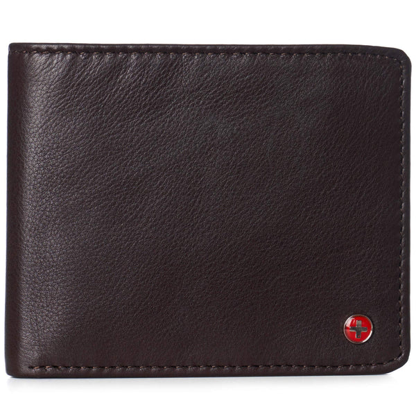 Alpine Swiss RFID Luka Men'S Flip ID Wallet Deluxe Capacity Bifold with Divided Bill Section Comes in a Gift Box