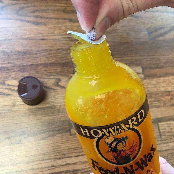 Howard Products Beeswax Wood Polish & Conditioner, Feed-N-Wax for Wood Furniture Polish, 16 Oz, Orange