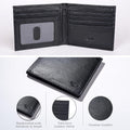 LUXEORIA Genuine Leather Wallet for Men, Handcrafted Travel Wallet, Minimalist Mens Slim Bifold Wallet, Anti-Theft RFID Blocking Wallet for Men'S,