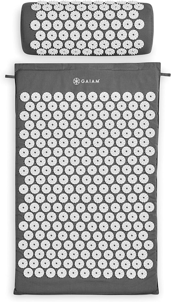 Gaiam Acupressure Mat and Pillow Set, Acupuncture Style Massage Mat & Pillow, Relief for Sciatic Nerve, Muscle Tension, Fibromyalgia, Neck,