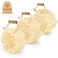 Almooni Mini Natural Loofah Sponge - Real Egyptian Shower Exfoliating Loofah - Small Loofah Scrubber for the Perfect Grip - 3 Count(1 Pack)