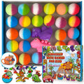 26+2 PCS Bath Bombs for Kids with 26 Dinosaur Suction Toys Inside, Organic Kids Bath Bombs Gift Sets with 2 Squeeze Dinosaur Toys for Boys & Girls