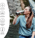 Bambaw Insulated Water Bottle 24Oz | Stainless Steel Water Bottle | Insulated Water Bottles | Travel Water Bottle | Metal Water Bottle | Large