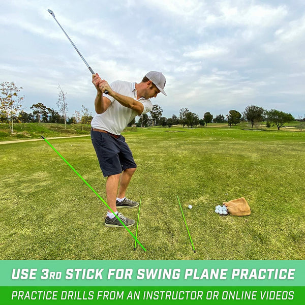 Gosports Golf Alignment Training Sticks 3 Pack - 48 Inch Golf Alignment Aid Practice Rods