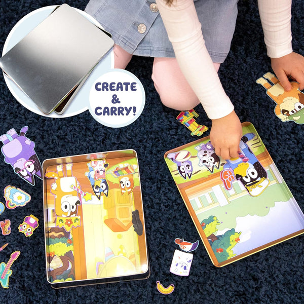 Bluey Magnetic Playset, Magnet Activity Toys, Great Birthday Parties, at-Home Activities, or Screen-Free Fun, Perfect Travel or Road Trip, Hours