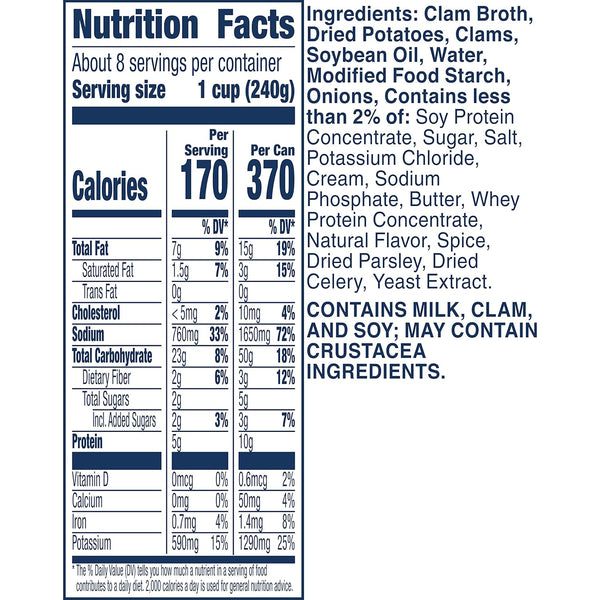 Progresso Rich & Hearty, New England Clam Chowder Soup, 18.5 Oz., 4 Pack
