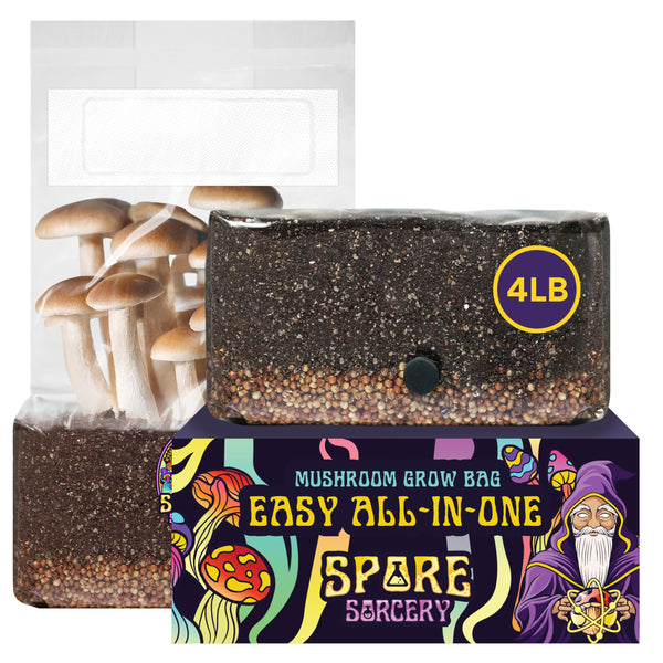 4 LB All-In-One Grow Kit: up to 64Oz of Mushrooms! Nutrient-Enhanced, Injection Port, Just Add Your Own Spores & Grow like Magic (4 LB Bag)