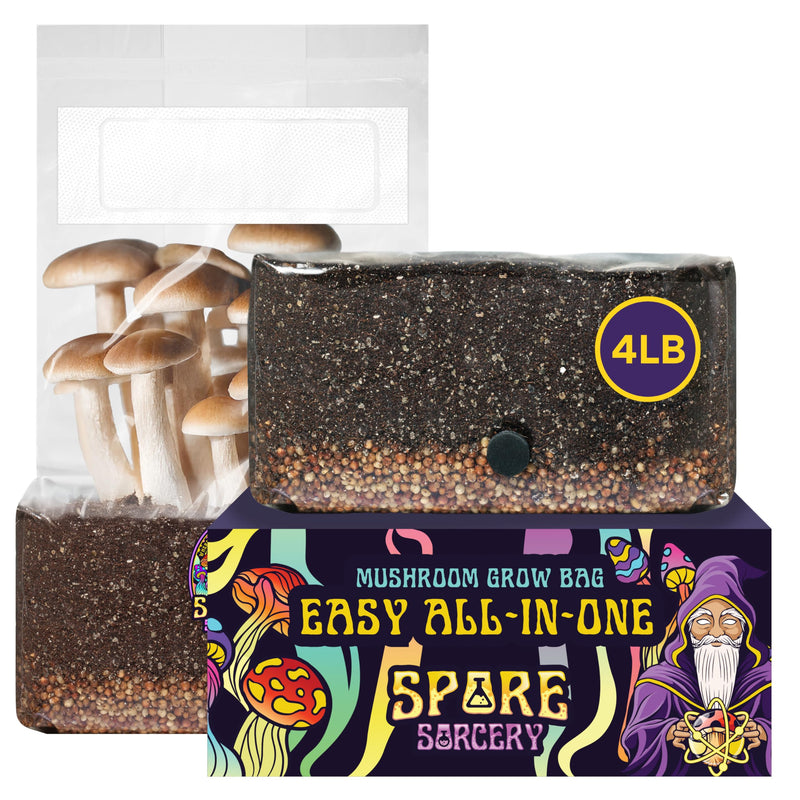 4 LB All-In-One Grow Kit: up to 64Oz of Mushrooms! Nutrient-Enhanced, Injection Port, Just Add Your Own Spores & Grow like Magic (4 LB Bag)