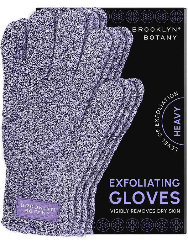 Brooklyn Botany Exfoliating Gloves for Bath and Shower â Heavy Duty Exfoliating Body Scrubber for Massage and Dead Skin Remover for Body â 2 Pairs