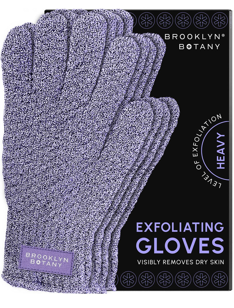 Brooklyn Botany Exfoliating Gloves for Bath and Shower â Heavy Duty Exfoliating Body Scrubber for Massage and Dead Skin Remover for Body â 2 Pairs