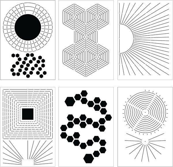Habit Tracker Stencils - X6 Habit Stencils, Circle Trackers, Monthly Tracking, Gratitude - Get Healthy, Achieve Goals with Journaling Supplies to