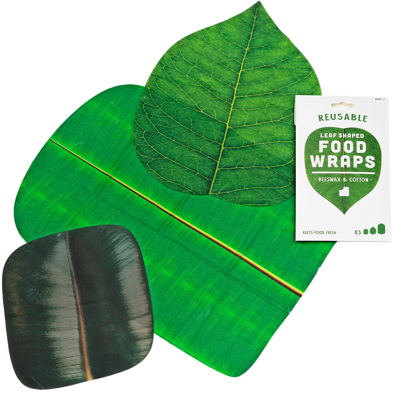 Suck UK | Leaf-Shaped Beeswax Wraps | Eco Friendly Beeswax Wrap | Reusable Food Storage | Kitchen Organization | Food Storage Containers |