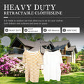 Retractable Clothesline Heavy Duty Retracting Clothes Line Outdoor and Indoor with Durable ABS Shell and 38 Feet Extruded PVC Line,With Lock to