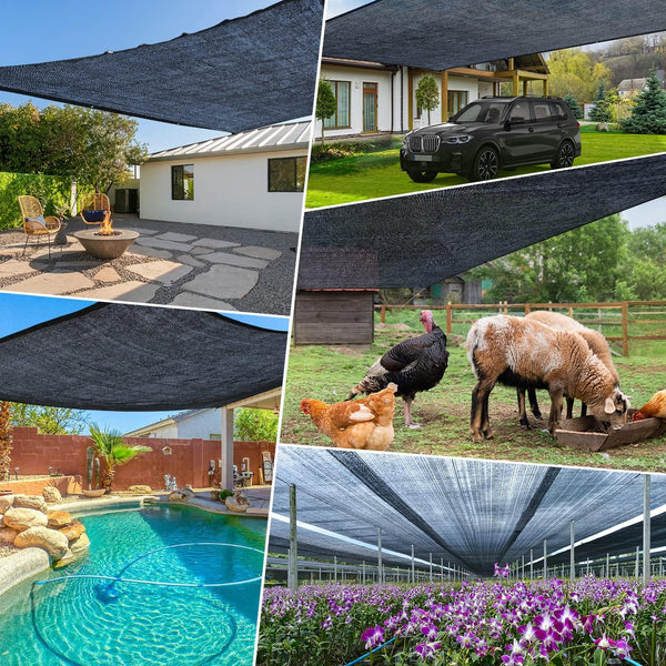 70% Garden Shade Cloth, 10X20Ft HDPE Mesh Tarp with Upgraded Grommets, Keten Uv-Resistant Outdoor Sun Shades for Greenhouse, Garden, Patio Plants,