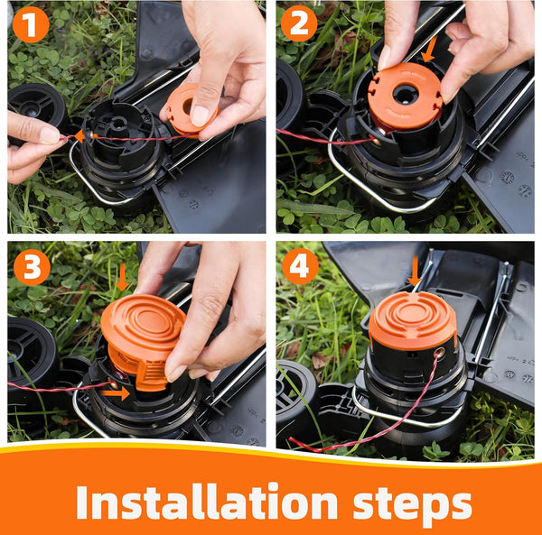 Trimmer Spool Line for Worx 14 Pack WA0010 Edger Spools Replacement for Worx Weed Eater String Suitable for Worx String Trimmers(12 Grass Trimmer