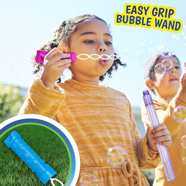 Sunny Days Entertainment Maxx Bubbles 4Oz Bubble Wands â 6 Pack Bubble Wand Toy | Summer Fun, Outdoor Birthday Party Favors for Kids, 101799 Blue