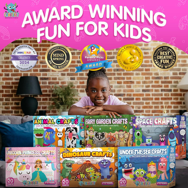 Craftikit Â® Rainbow Adventure Foil Art & Scratch Art for Kids- 2-In-1 Arts and Crafts Kit for Kids Ages 4-10 - Rainbow Crafts for Boys Ages 4, 5,
