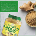 Jiva Organics Organic Ginger Root Powder 1 LB Jar - Gluten Free, Non-Gmo - for Cooking, Baking, Tea & More - Bulk Ginger Ground Dry