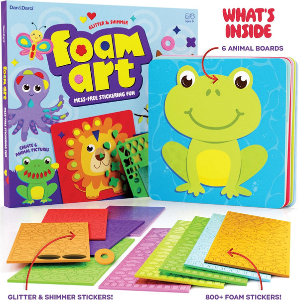 Foam Sticker Art Craft for Kids - Toddler Arts & Crafts for Ages 3-5 - Boys 4-6 Birthday Gift & Stocking Stuffer