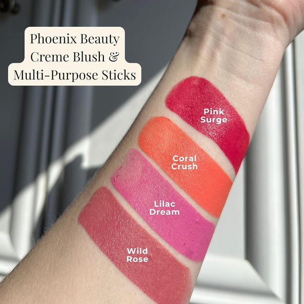 Cream Blush Stick â Buildable & Pigmented for Cheeks, Lips & Eyes â Hydrating W. Shea Butter, Vitamin E, Hyaluronic Acid & Squalane,