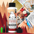 Bearly Art Precision Craft Glue - the Original - 4Fl Oz - Tip Kit Included - Dries Clear - Metal Tip - Wrinkle Resistant - Flexible and Crack